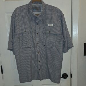 Columbia Men's Navy Checkered Button-Down Shirt